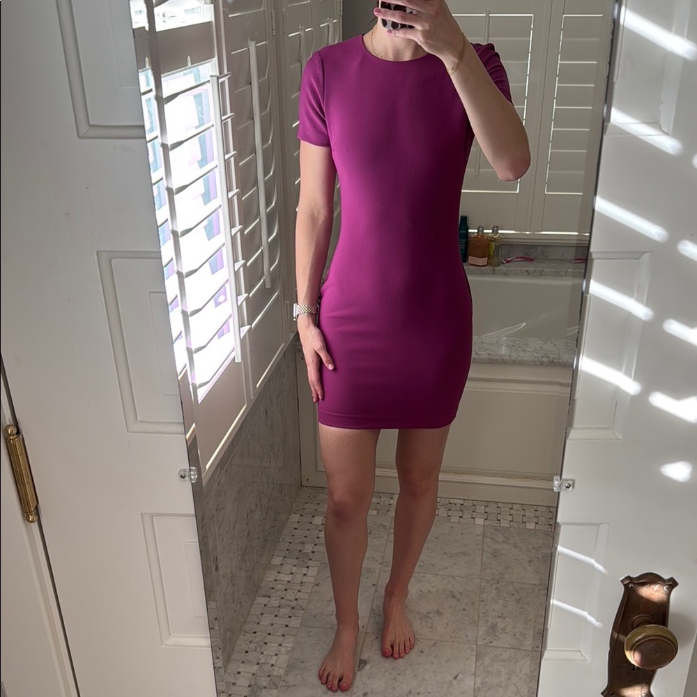 Likely Pink Bodycon Mini Dress Short Sleeve Crew Neck